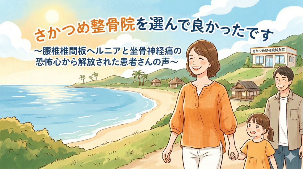 「さかつめ整骨院を選んで良かったです」〜腰椎椎間板ヘルニアと坐骨神経痛の恐怖心から解放された患者さんの声〜