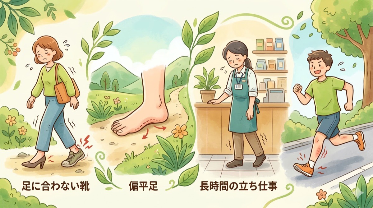 足底筋膜炎の原因解説画像