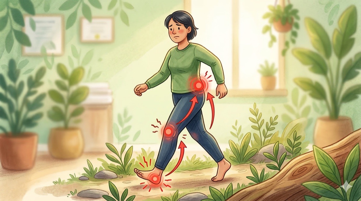 足底筋膜炎 痛みの連鎖解説画像