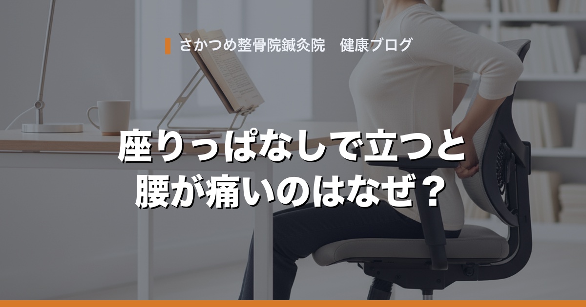 座りっぱなしで立つと腰が痛いのはなぜ？｜さかつめ整骨院鍼灸院