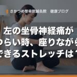 左の坐骨神経痛がつらい時、座りながらできるストレッチは？