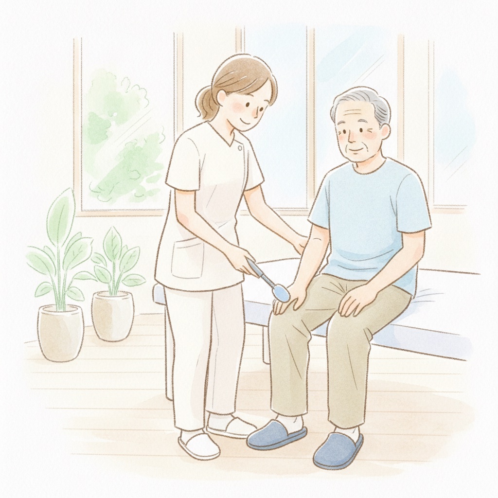 反射のチェックをする様子