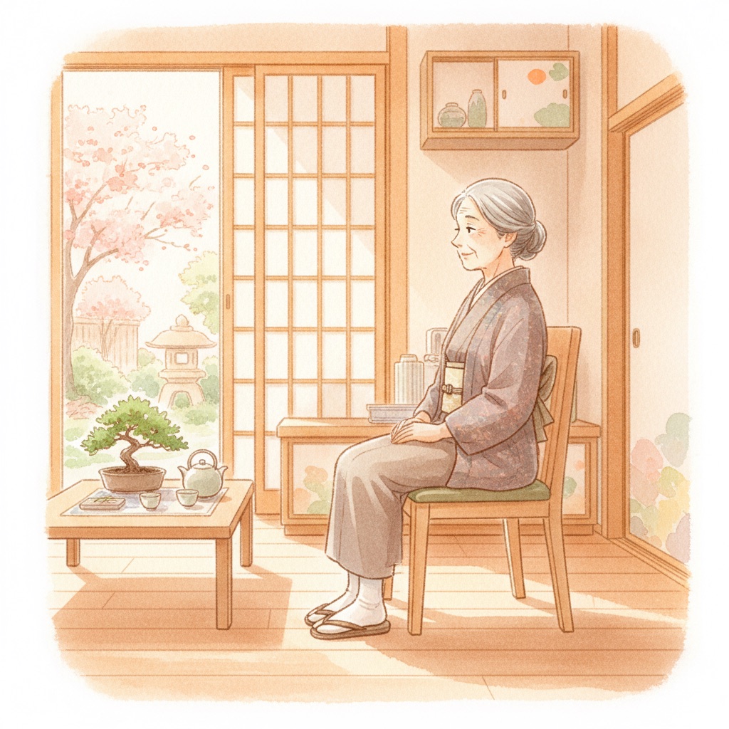 足の裏を床につけた正しい座り方